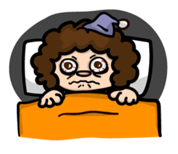 Afro-kun has complained of poor health. sticker #1978429