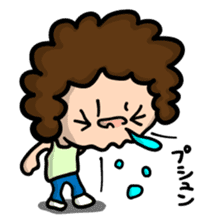 Afro-kun has complained of poor health. sticker #1978431