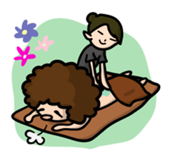 Afro-kun has complained of poor health. sticker #1978439