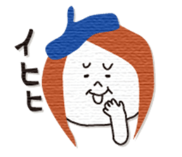 girls face stamp sticker #1980700