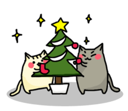 Rosy cheeks Cat for winter. sticker #1981566