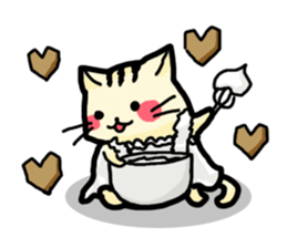 Rosy cheeks Cat for winter. sticker #1981568