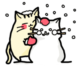 Rosy cheeks Cat for winter. sticker #1981570