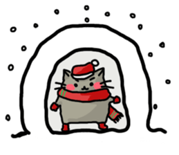 Rosy cheeks Cat for winter. sticker #1981571