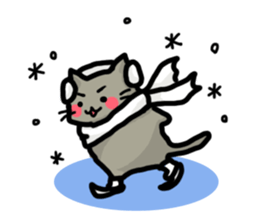 Rosy cheeks Cat for winter. sticker #1981572