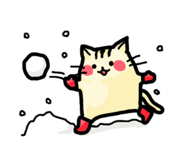 Rosy cheeks Cat for winter. sticker #1981573