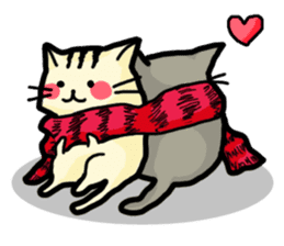 Rosy cheeks Cat for winter. sticker #1981576