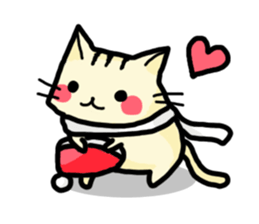 Rosy cheeks Cat for winter. sticker #1981578