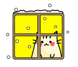 Rosy cheeks Cat for winter. sticker #1981580