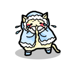Rosy cheeks Cat for winter. sticker #1981581