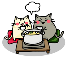 Rosy cheeks Cat for winter. sticker #1981593