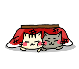 Rosy cheeks Cat for winter. sticker #1981595