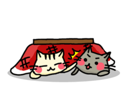 Rosy cheeks Cat for winter. sticker #1981596