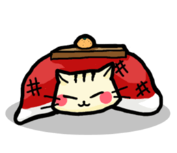 Rosy cheeks Cat for winter. sticker #1981597