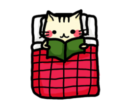 Rosy cheeks Cat for winter. sticker #1981598