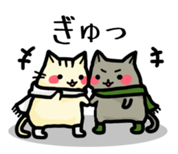 Rosy cheeks Cat for winter. sticker #1981602