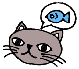 Gray cat that has been graffiti in note sticker #1986891