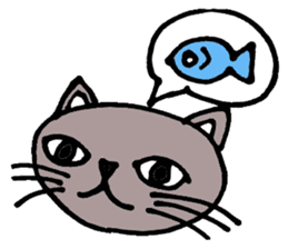 Gray cat that has been graffiti in note sticker #1986891