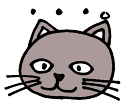 Gray cat that has been graffiti in note sticker #1986905