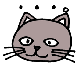 Gray cat that has been graffiti in note sticker #1986905