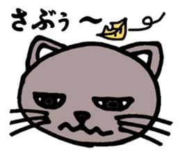 Gray cat that has been graffiti in note sticker #1986912