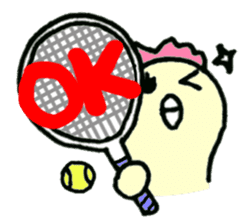 Here comes a Tennis Nut chick "Hiyokko"! sticker #1991208