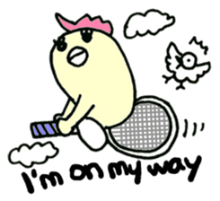 Here comes a Tennis Nut chick "Hiyokko"! sticker #1991225