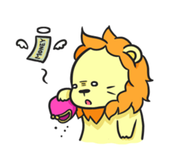 A lion which has lost its wild nature sticker #1994780