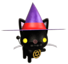 Sticker of magician of black cat sticker #1995725