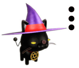 Sticker of magician of black cat sticker #1995726