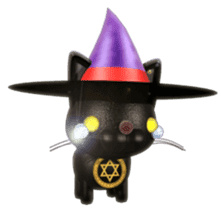 Sticker of magician of black cat sticker #1995727