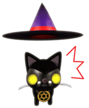 Sticker of magician of black cat sticker #1995729
