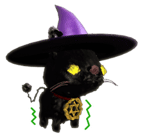 Sticker of magician of black cat sticker #1995730
