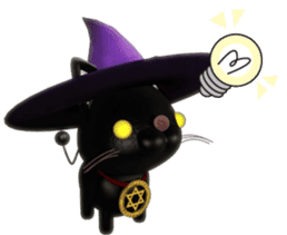 Sticker of magician of black cat sticker #1995731