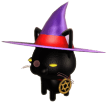 Sticker of magician of black cat sticker #1995745