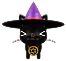 Sticker of magician of black cat sticker #1995751