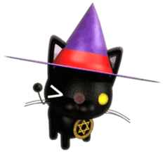 Sticker of magician of black cat sticker #1995752