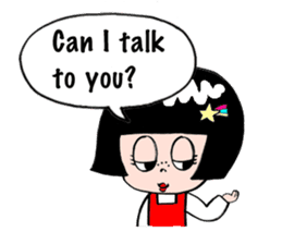 Japanese little girl talking in English sticker #1995845