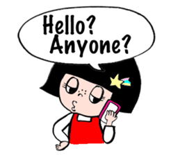 Japanese little girl talking in English sticker #1995846