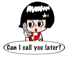 Japanese little girl talking in English sticker #1995849