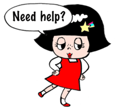 Japanese little girl talking in English sticker #1995850