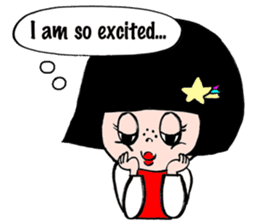 Japanese little girl talking in English sticker #1995852