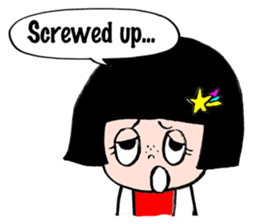 Japanese little girl talking in English sticker #1995859