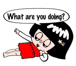 Japanese little girl talking in English sticker #1995861