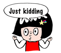 Japanese little girl talking in English sticker #1995863