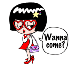 Japanese little girl talking in English sticker #1995864