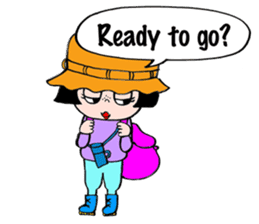 Japanese little girl talking in English sticker #1995868