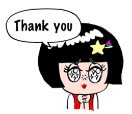 Japanese little girl talking in English sticker #1995870