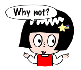 Japanese little girl talking in English sticker #1995876