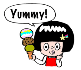 Japanese little girl talking in English sticker #1995877